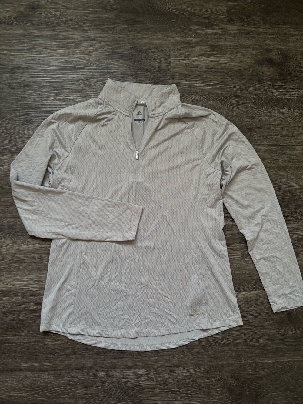 adidas Light Gray Golf Quarter-Zip Pullover